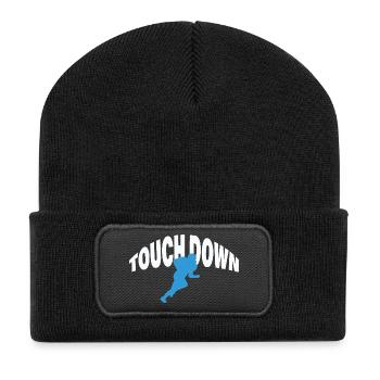TOUCH DOWN - Recycelte Patch Beanie - Schwarz - Vorne