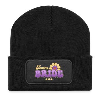 Team Braut Junggesellinnenabschied JGA 2026 - Recycelte Patch Beanie - Schwarz - Vorne