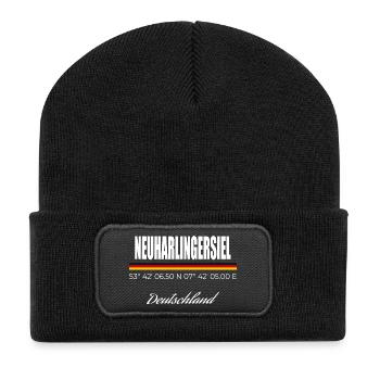 Neuharlingersiel - Recycelte Patch Beanie - Schwarz - Vorne