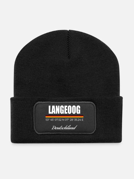 Langeoog - Recycelte Patch Beanie - Schwarz
