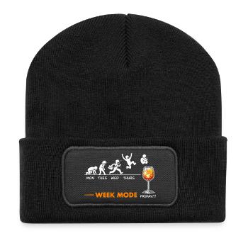 Vivement le week-end - humour Spritz - Beanie recyclé à patch - noir - Devant