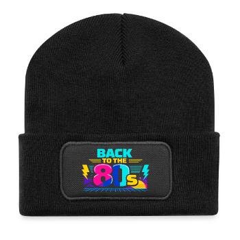 Retour aux années 80 néon - Beanie recyclé à patch - noir - Devant