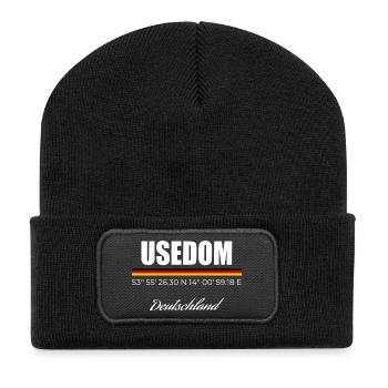 Usedom - Recycelte Patch Beanie - Schwarz - Vorne