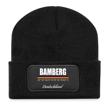 Bamberg - Recycelte Patch Beanie - Schwarz - Vorne