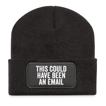 Sarcasme dans le travail quotidien – Cela aurait aussi pu être un l - Beanie recyclé à patch - charbon - Devant