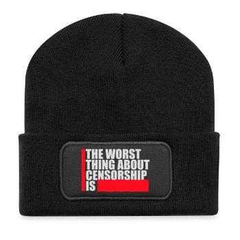 Le pire dans la censure, c’est l’ironie amusante - Beanie recyclé à patch - noir - Devant