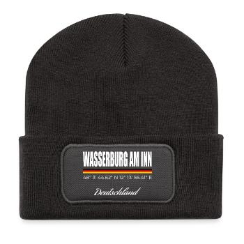 Wasserburg am Inn - Recycelte Patch Beanie - Dunkelgrau - Vorne