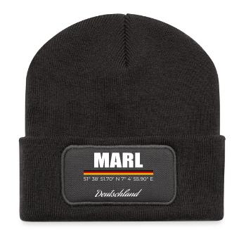 Marl - Recycled Patch Beanie - dark grey - Front