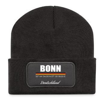 Bonn - Recycelte Patch Beanie - Dunkelgrau - Vorne