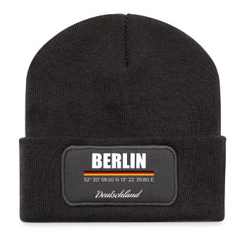 Berlin - Recycelte Patch Beanie - Dunkelgrau - Vorne