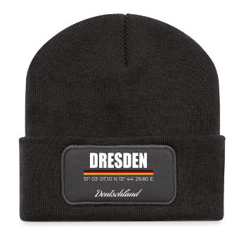 Dresden - Recycelte Patch Beanie - Dunkelgrau - Vorne