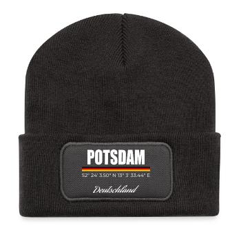 Potsdam - Recycelte Patch Beanie - Dunkelgrau - Vorne