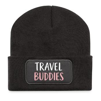 Compagnons de voyage - Beanie recyclé à patch - charbon - Devant
