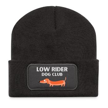 Hundeclub Dackel - Recycelte Patch Beanie - Dunkelgrau - Vorne