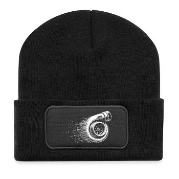Turbolader Boost Boosted Tuner Schrauber - Recycelte Patch Beanie - Schwarz - Vorne