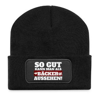 So gut kann man als bäcker aussehen - Recycelte Patch Beanie - Schwarz - Vorne
