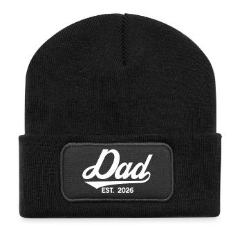 Dad Est. 2026 Father To Be Father's Day - Recycled Patch Beanie - black - Front