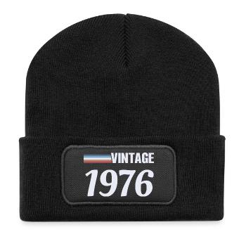 T-Shirt 50 Ans Né(e) 1976 Vintage - Beanie recyclé à patch - noir - Devant