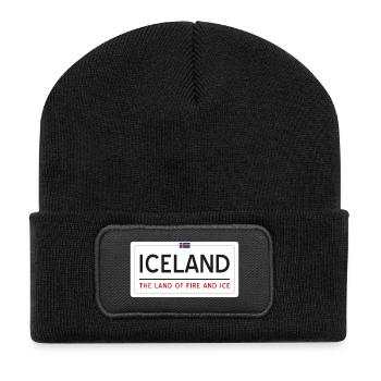 Panneau islandais - Beanie recyclé à patch - noir - Devant