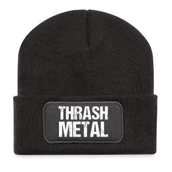Typographie du thrash metal grunge - Beanie recyclé à patch - charbon - Devant