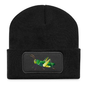 Style nature sauterelle verte - Beanie recyclé à patch - noir - Devant
