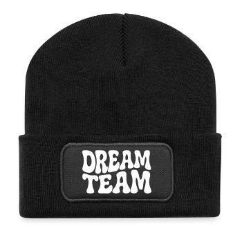 Dream Team - Recycelte Patch Beanie - Schwarz - Vorne