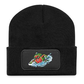 Éclaboussures de pastèque, ambiances de piscine d’été, mesdames - Beanie recyclé à patch - noir - Devant