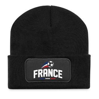 France Tee Tricolor Ball - Recycelte Patch Beanie - Schwarz - Vorne