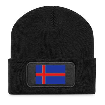 Drapeau islandais - Beanie recyclé à patch - noir - Devant