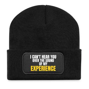 I Can't Hear You Over Funny Workwear Quote - Recycled Patch Beanie - black - Front