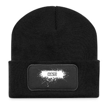 Party Haiti - Recycelte Patch Beanie - Schwarz - Vorne