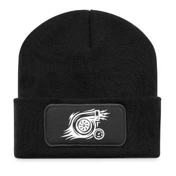 Symbole de réglage du turbo boost - Beanie recyclé à patch - noir - Devant