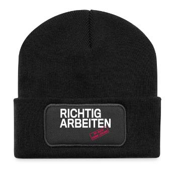 Ist Auch Keine Loesung Stempel Shirt - Recycelte Patch Beanie - Schwarz - Vorne