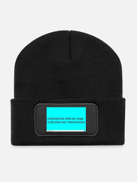 Wächterwitz: Auge Zudrücken - Recycelte Patch Beanie - Schwarz