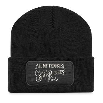 All My Troubles Are Soap Bubbles - Recycled Patch Beanie - black - Front