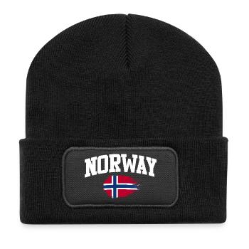 Norway Vacation Norge Fjords Travel Scandinavian - Recycelte Patch Beanie - Schwarz - Vorne
