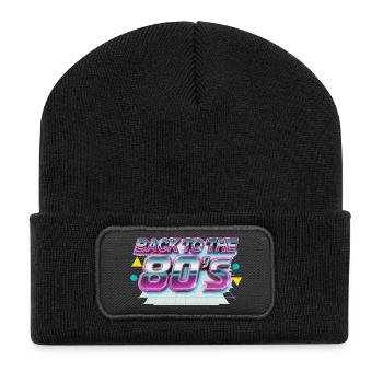 Back to the 80s Neon Retro - Recycelte Patch Beanie - Schwarz - Vorne