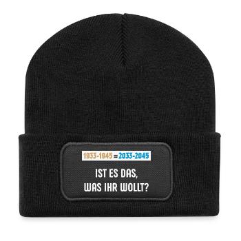 1933-1945 = 2033-2045 – Ist Es Das … (NEG 3C) - Recycelte Patch Beanie - Schwarz - Vorne