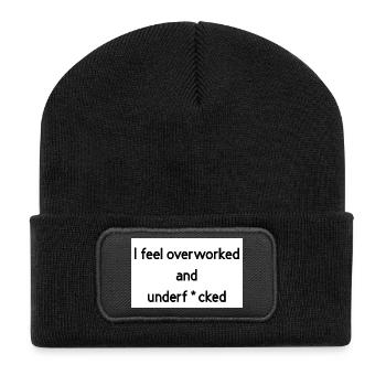 überarbeitet - Recycelte Patch Beanie - Schwarz - Vorne