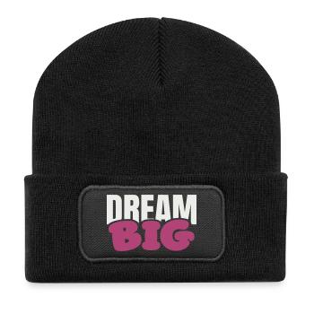 Dream Big Bold Pink Typography - Recycled Patch Beanie - black - Front