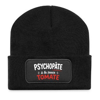 Psychopâte à la sauce tomate - Beanie recyclé à patch - noir - Devant