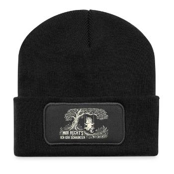 Mir reichts ich GEH schaukeln Lustiges Einhorn - Recycelte Patch Beanie - Schwarz - Vorne