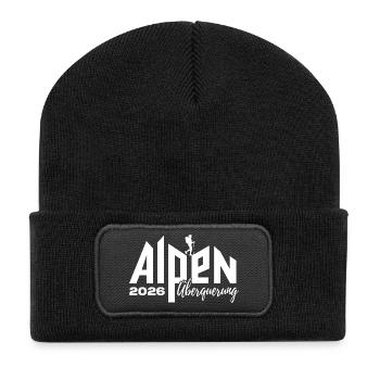 Alpen Überquerung 2026 - Wandern - Recycelte Patch Beanie - Schwarz - Vorne