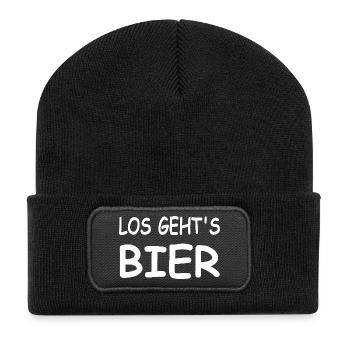 Bier - Recycelte Patch Beanie - Schwarz - Vorne