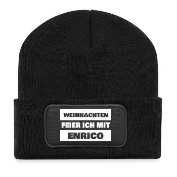 Enrico - Recycelte Patch Beanie - Schwarz - Vorne