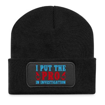 Forensic Science Major I Put The Pro - Recycelte Patch Beanie - Schwarz - Vorne