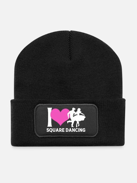 Square Dance - Recycelte Patch Beanie - Schwarz