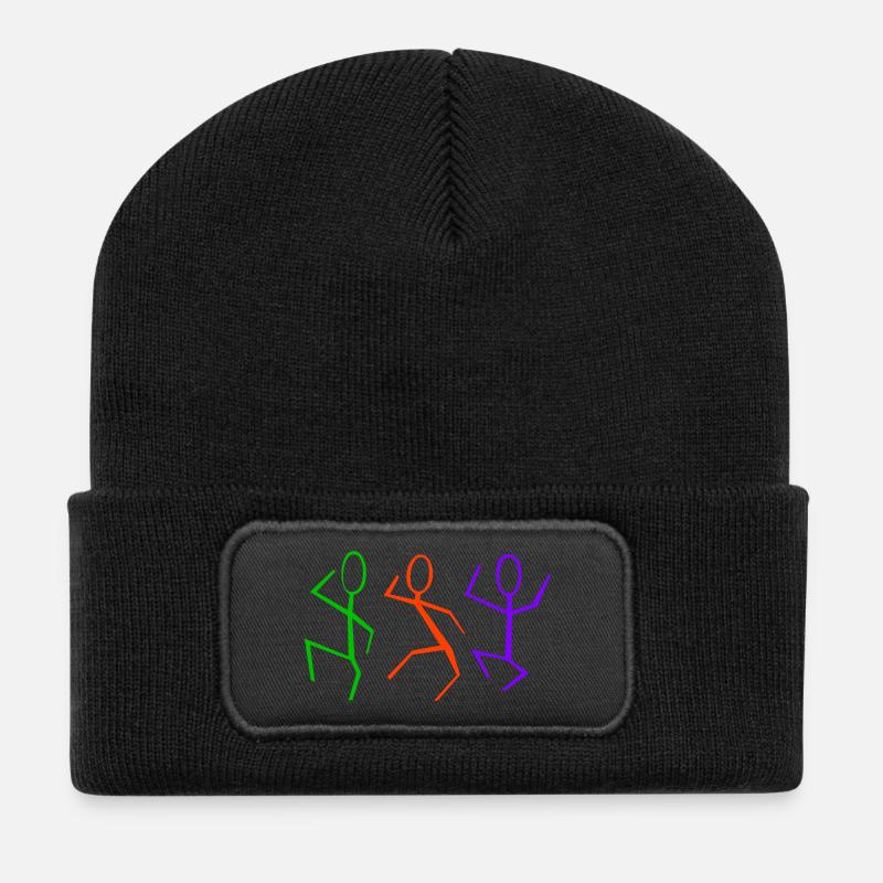 3 Tänzer - Recycelte Patch Beanie - Schwarz