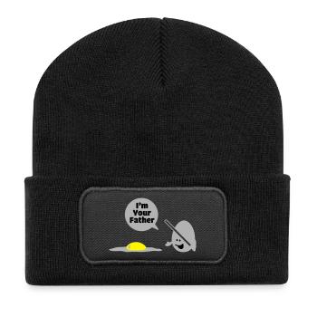 egg vader - Recycelte Patch Beanie - Schwarz - Vorne