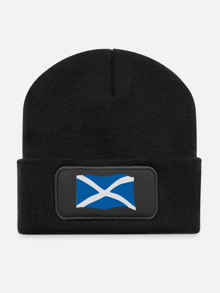 Schottland Fahne - Recycelte Patch Beanie - Schwarz